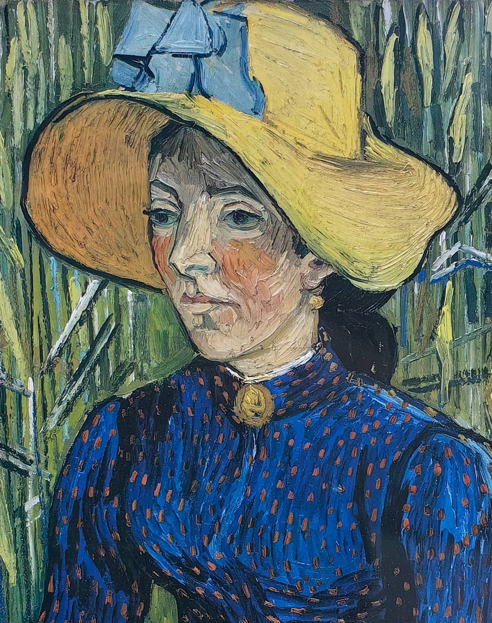 Young Peasant Woman with Straw Hat - Additional view