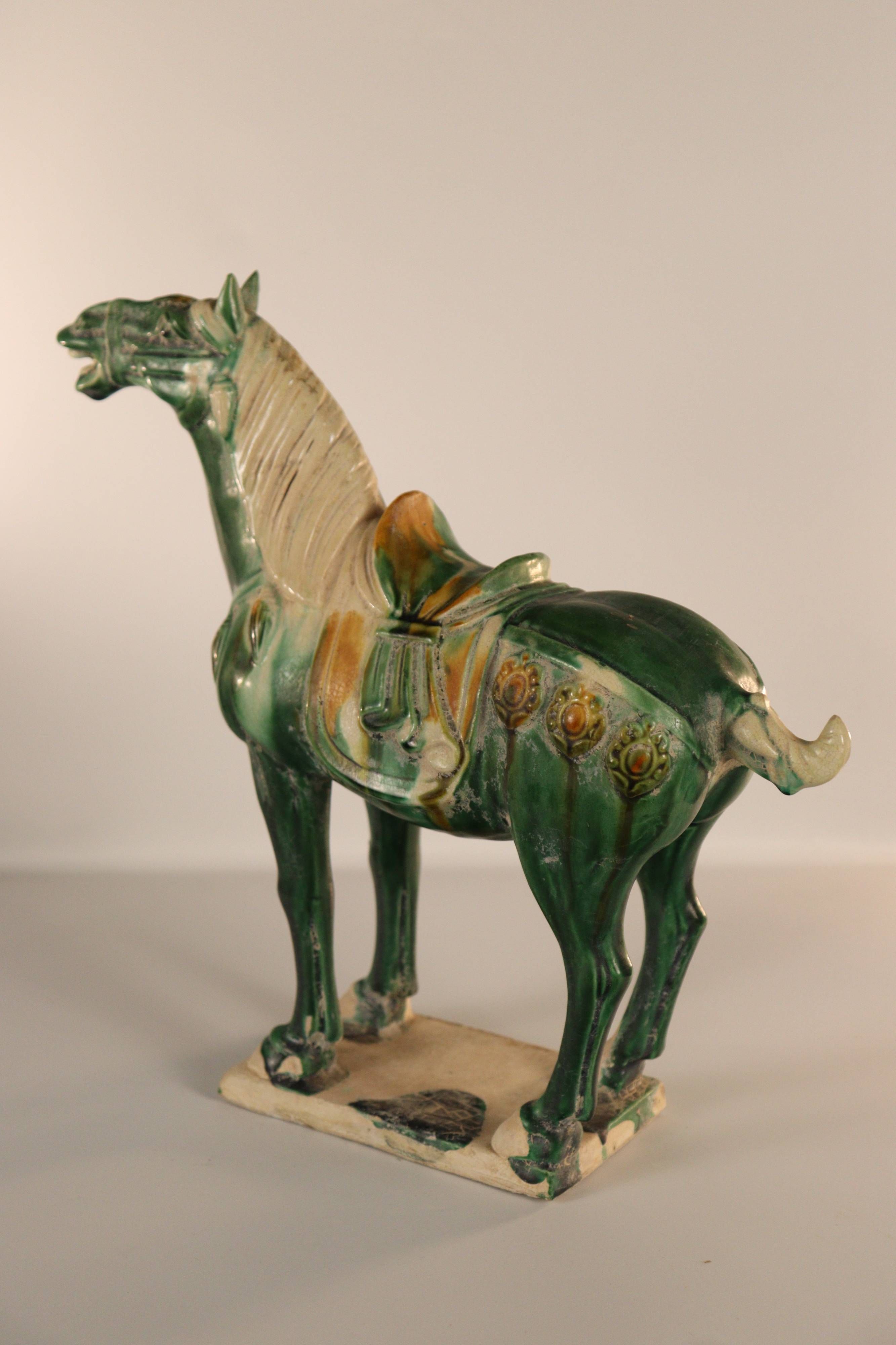 A Pair of Sancai-Glazed Pottery Horse Figures - Additional view