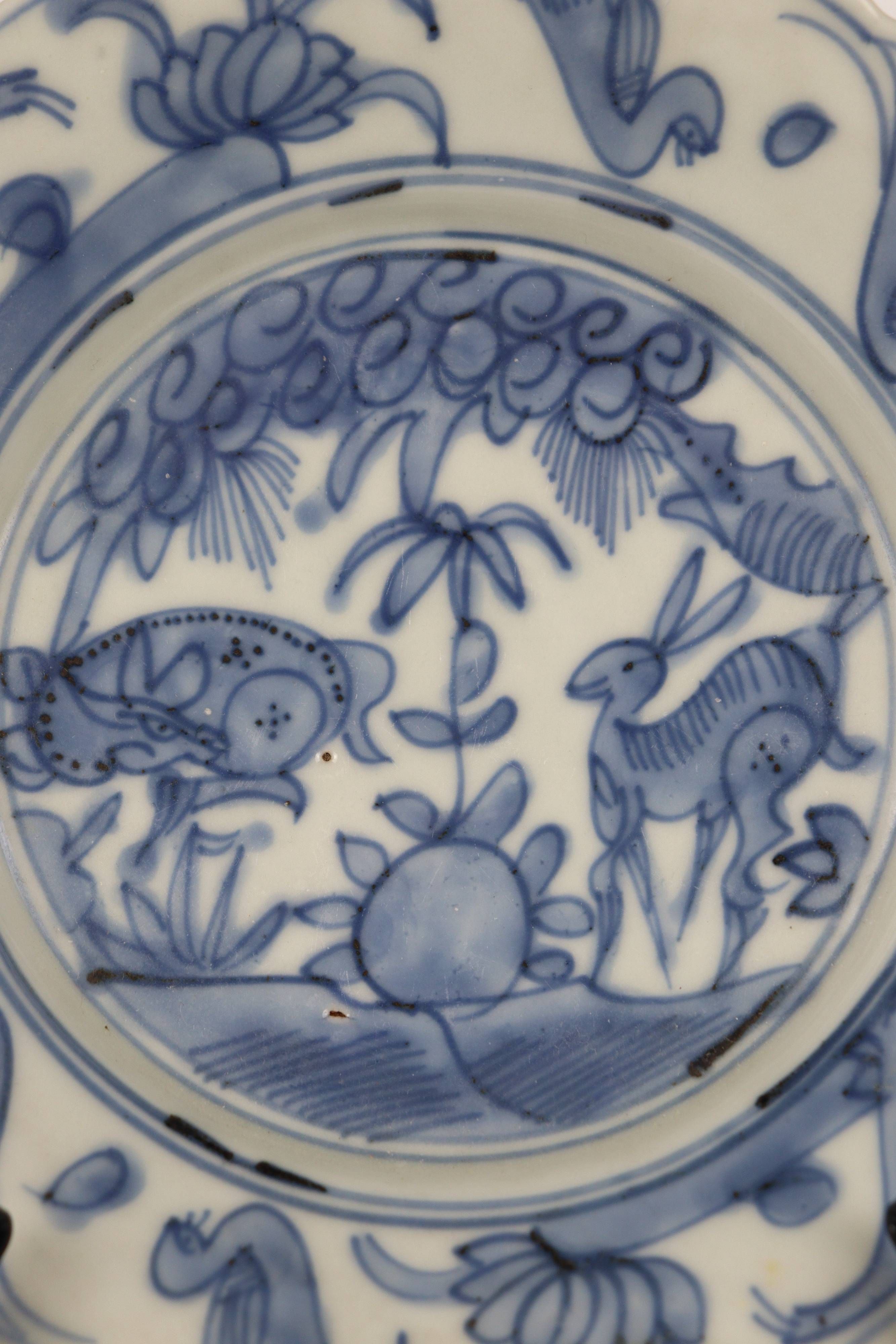 A Ming Dynasty Blue-and-White Deer Plate  - Additional view
