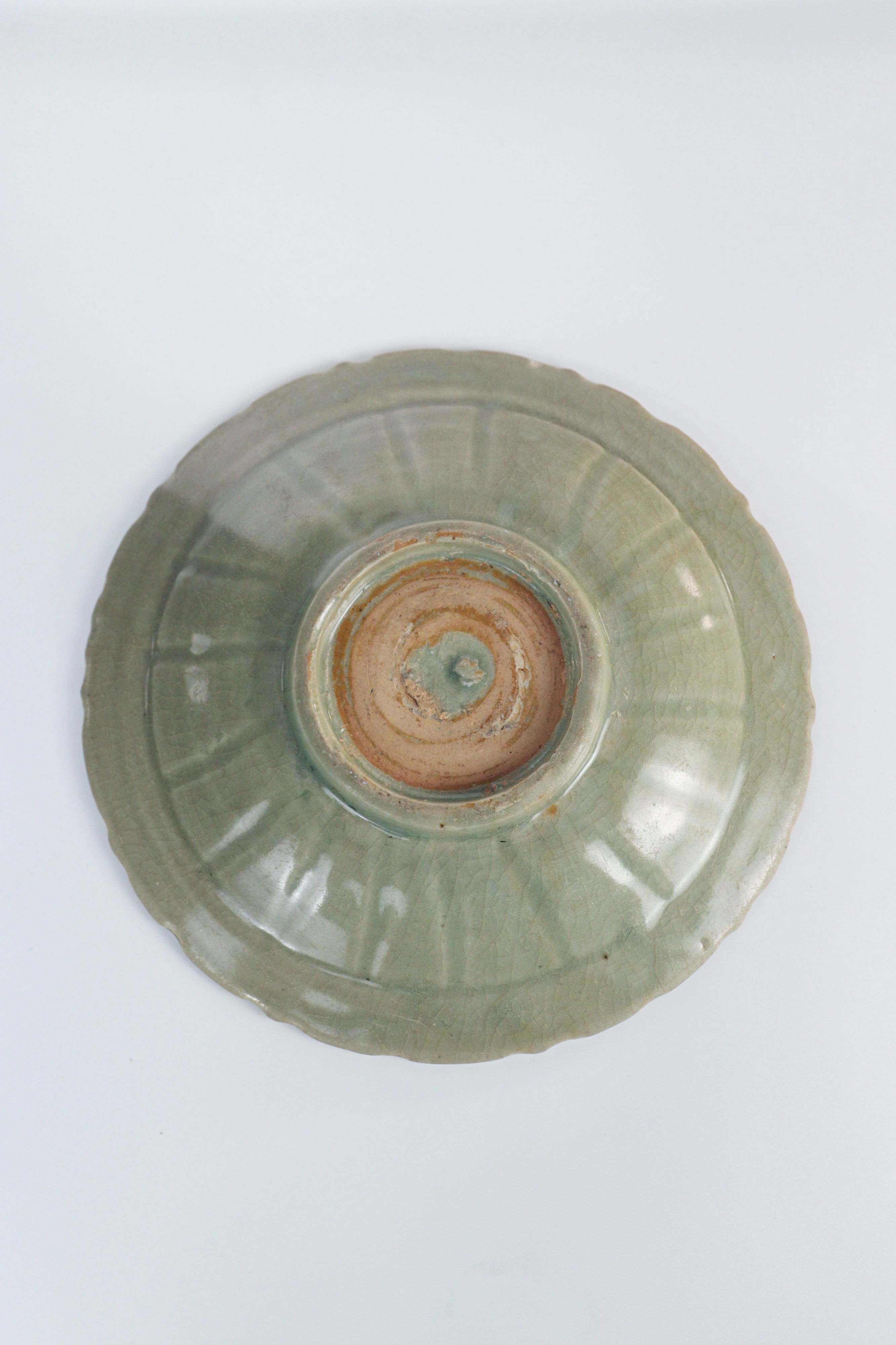 Chinese Longquan Celadon "Lotus" Charger - Additional view
