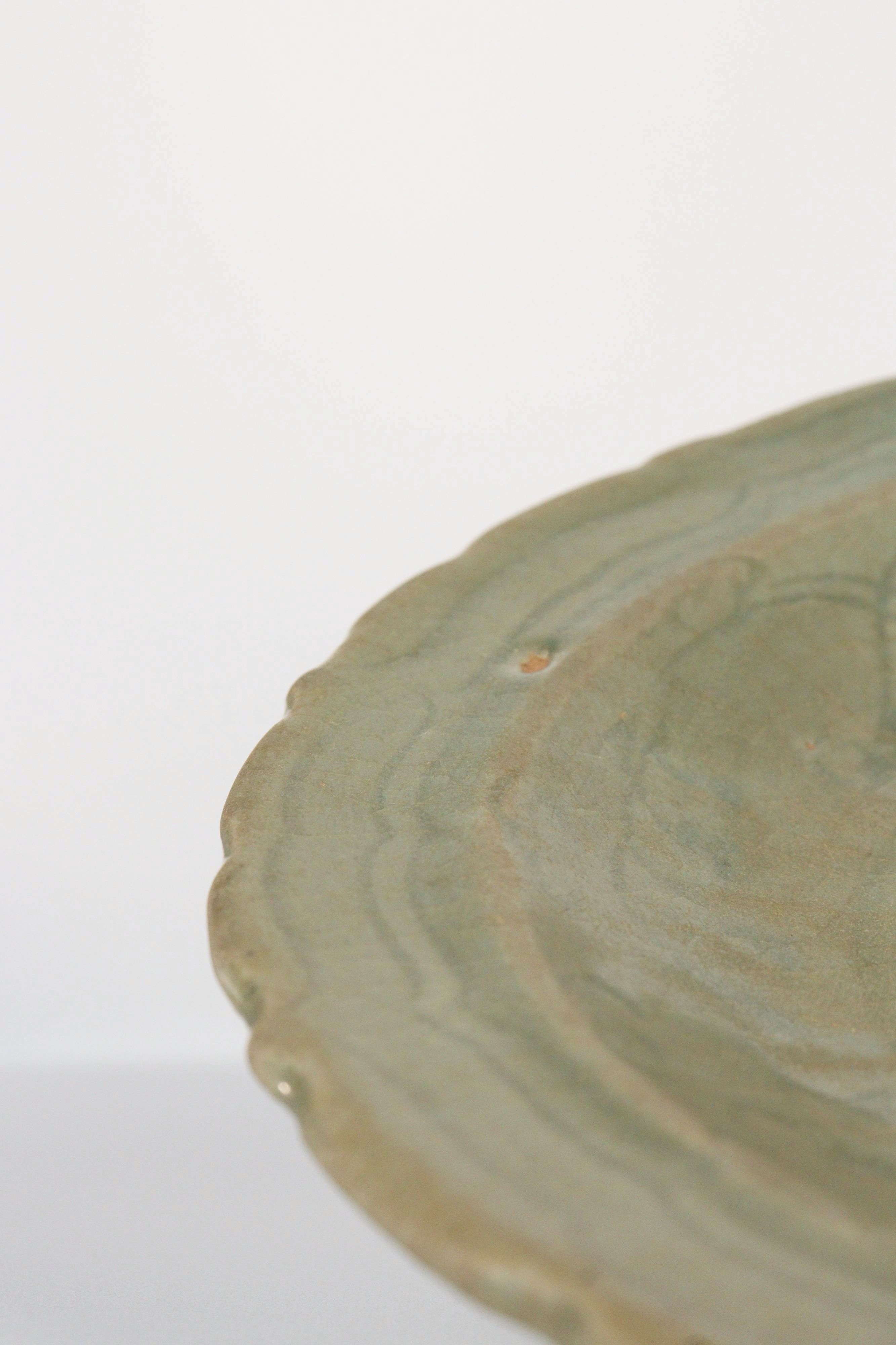 Chinese Longquan Celadon "Lotus" Charger - Additional view
