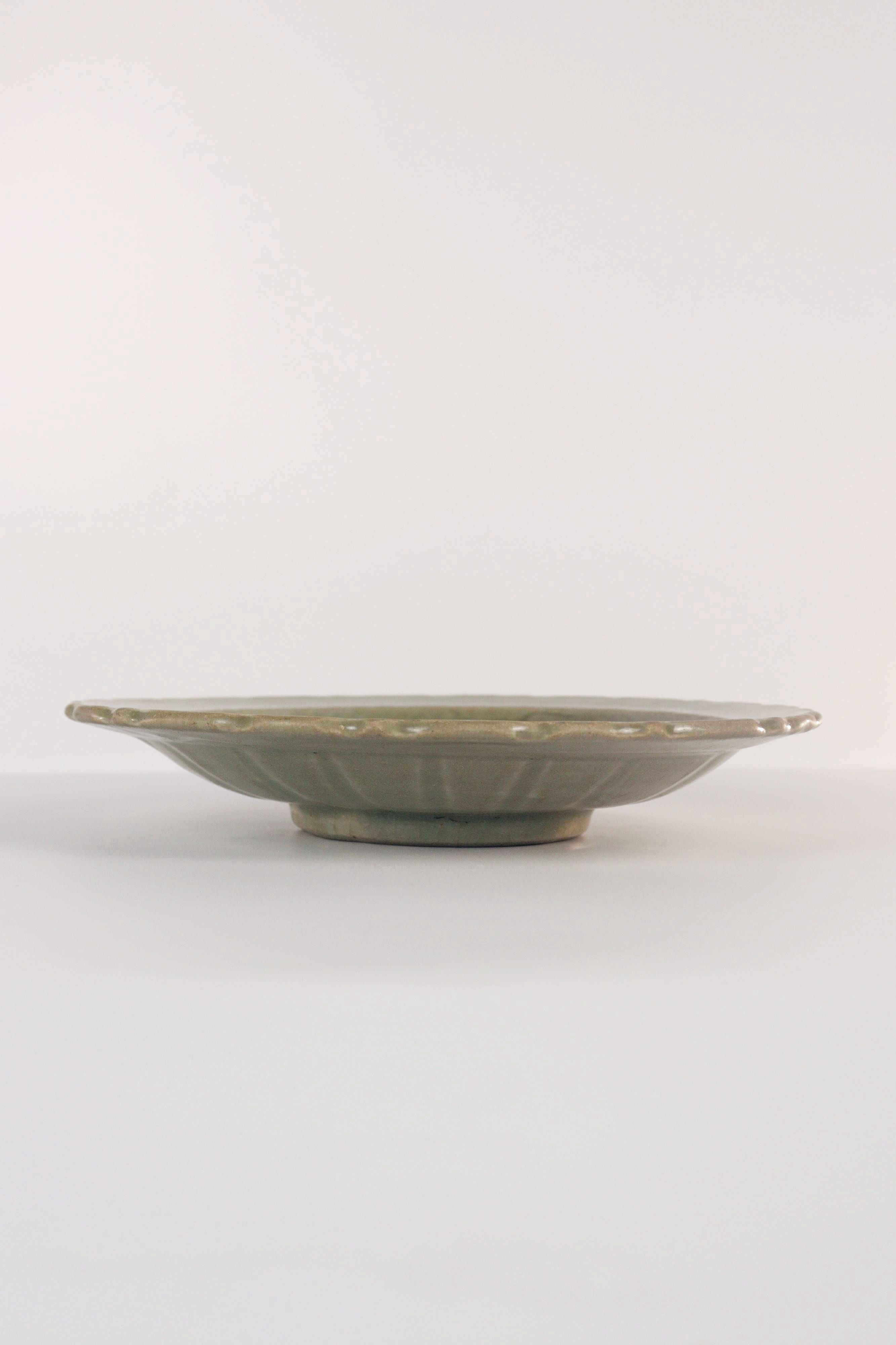 Chinese Longquan Celadon "Lotus" Charger - Additional view