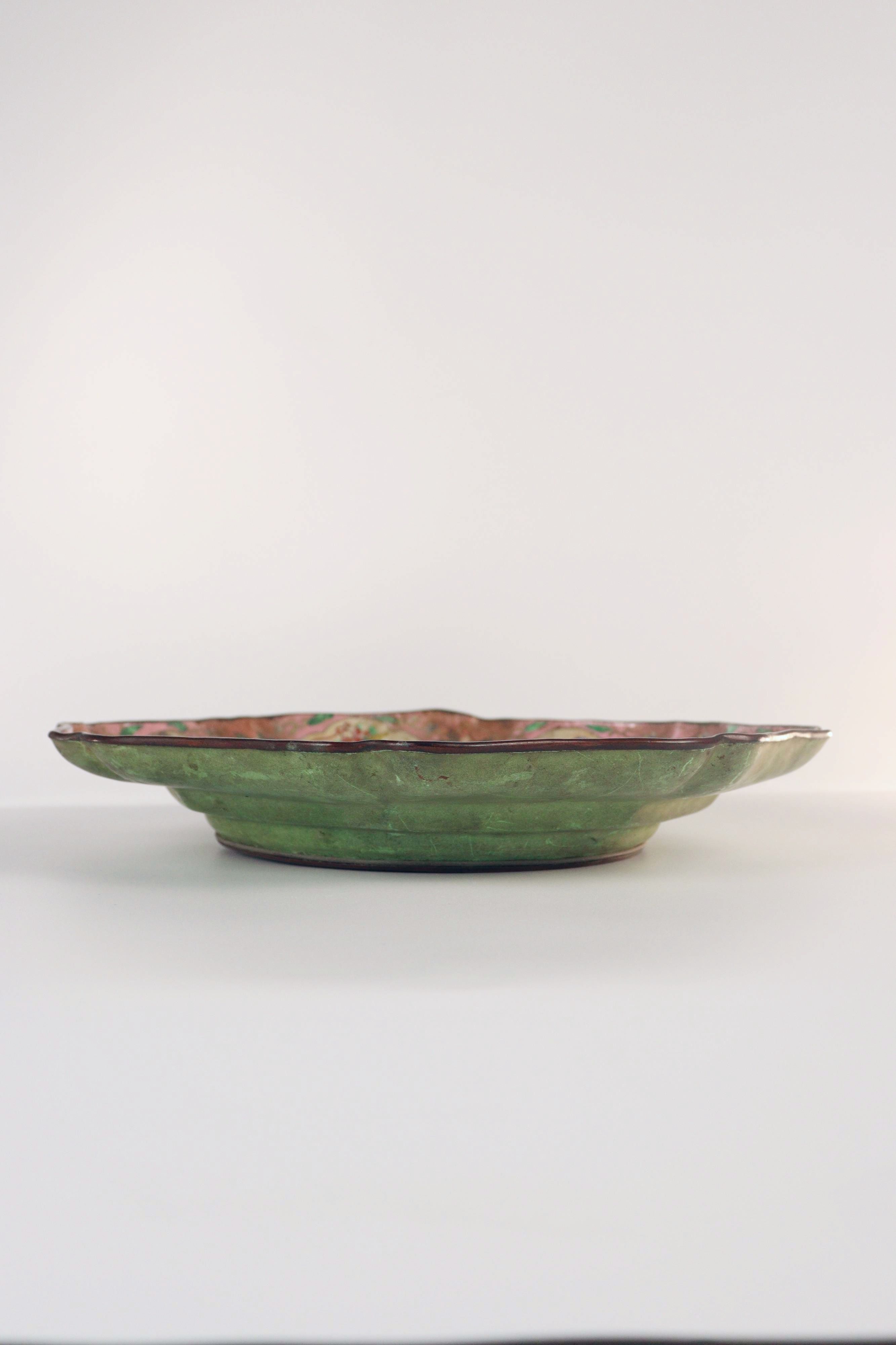 Chinese Cloisonné Enamel Dish - Additional view