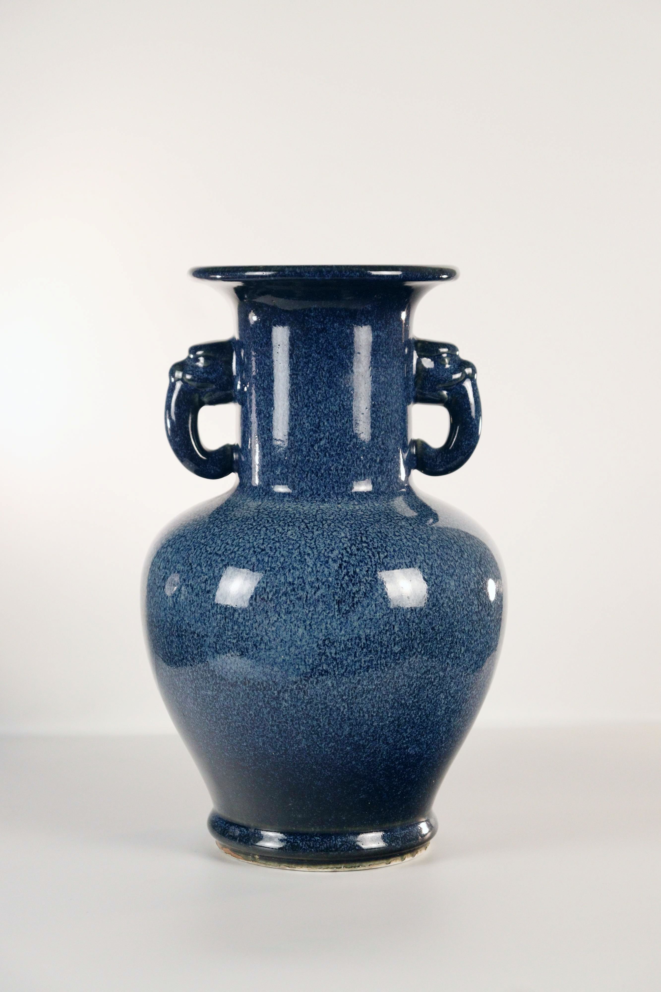 Japanese Blue Vase with Elephant Handles - Additional view