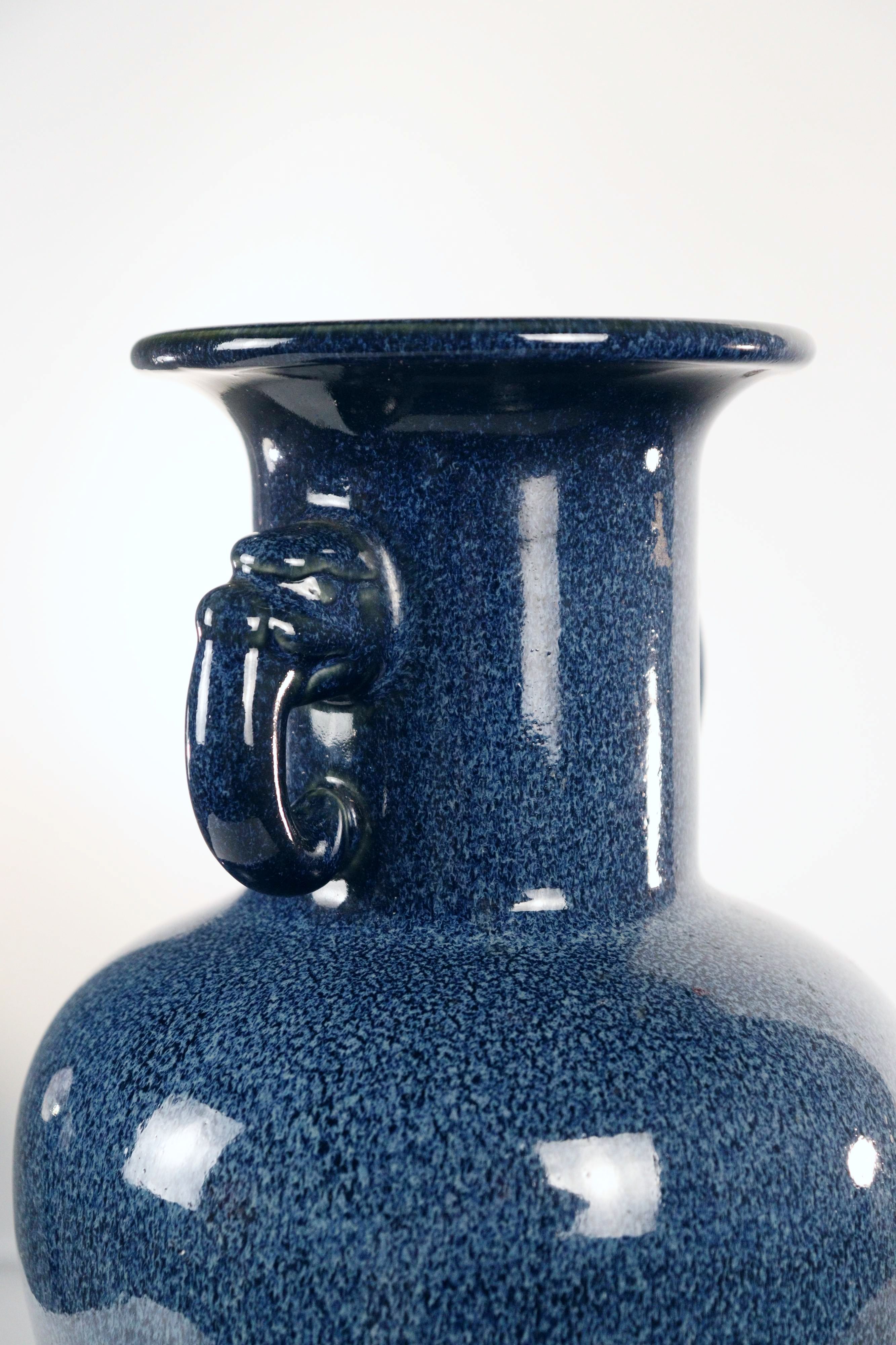 Japanese Blue Vase with Elephant Handles - Additional view