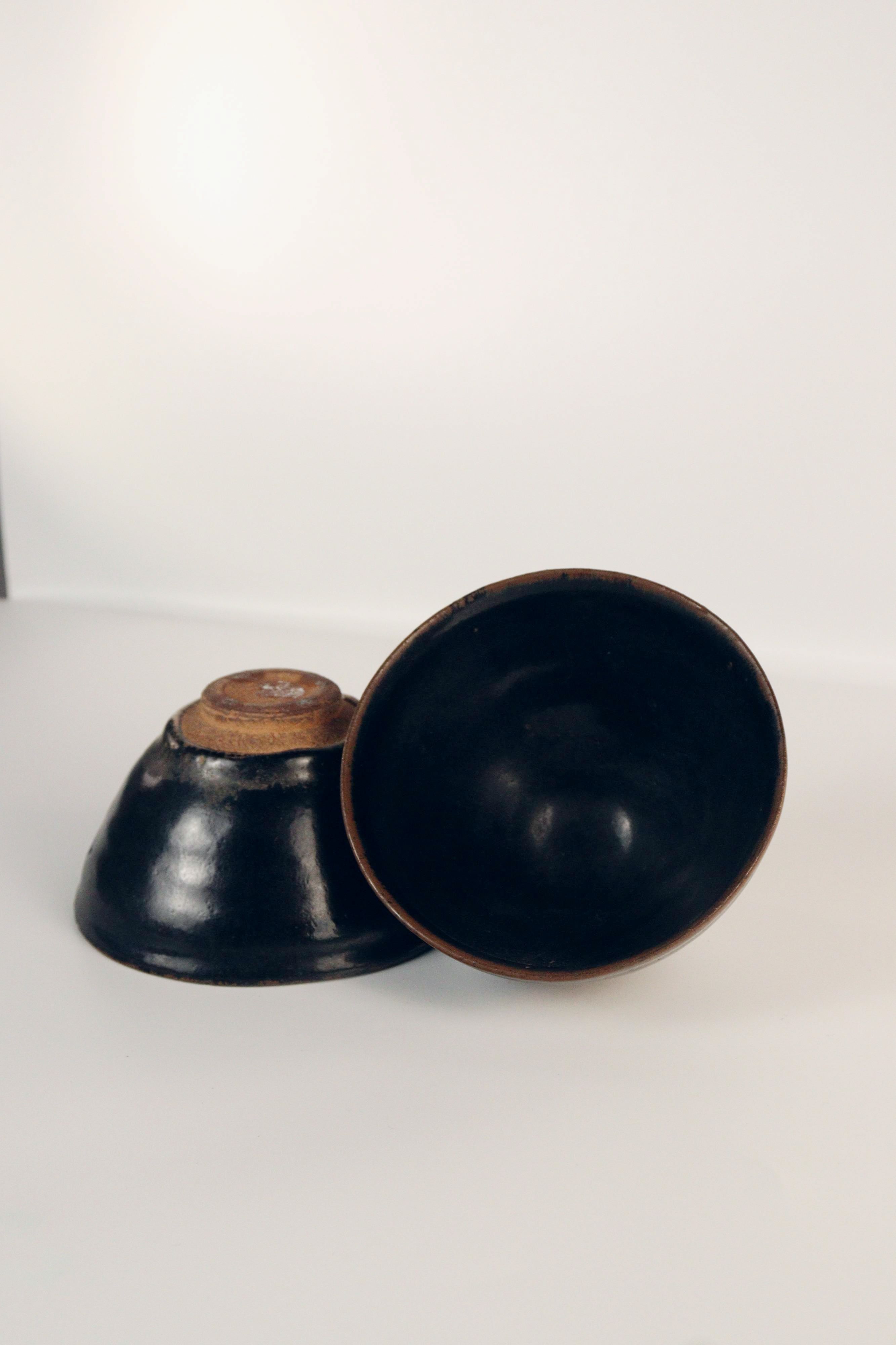 A Pair of Black-Glazed Tenmoku Tea Bowls - Additional view
