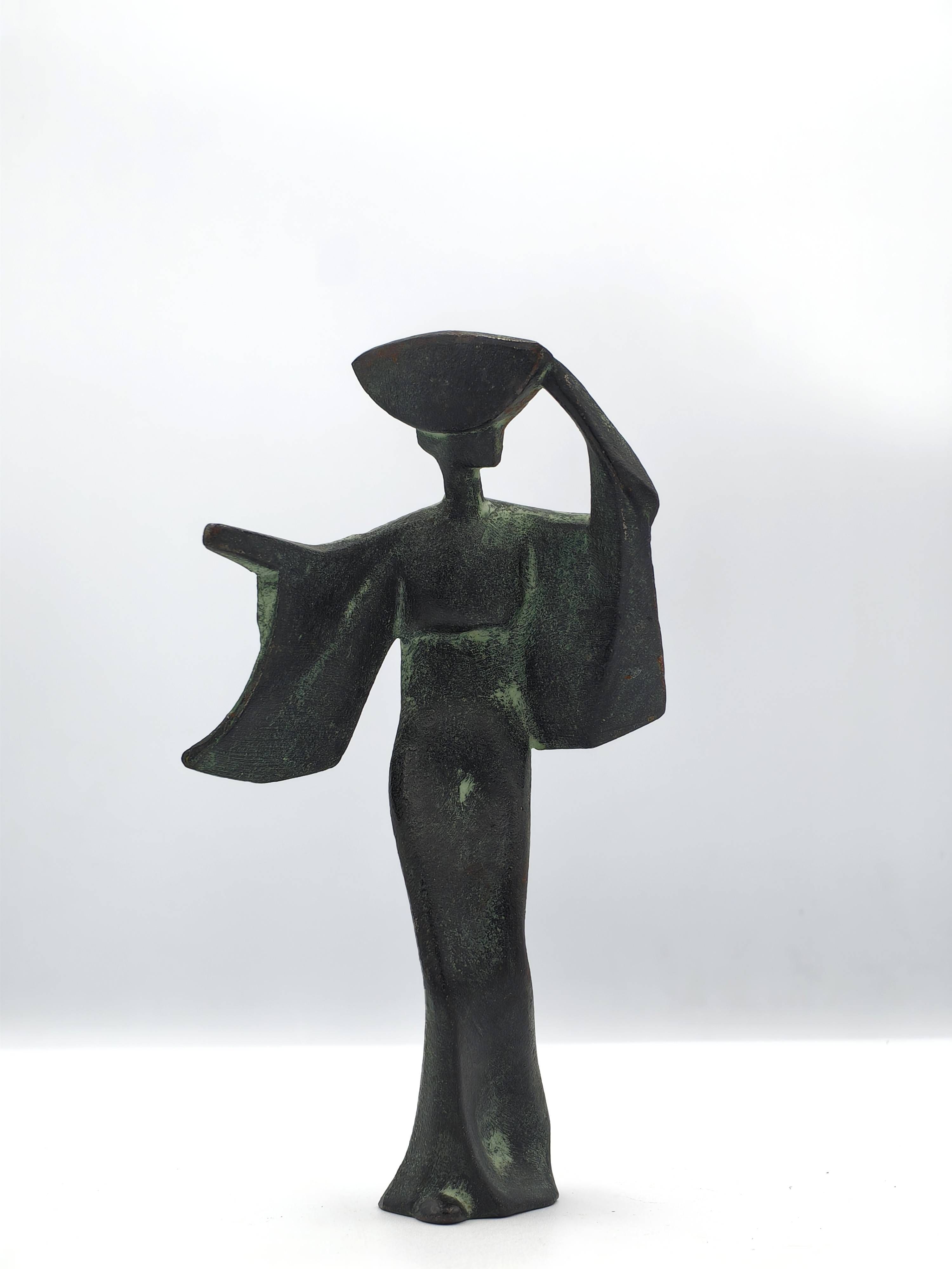 Trio of Cast Iron Awa Odori Geisha Sculptures - Additional view