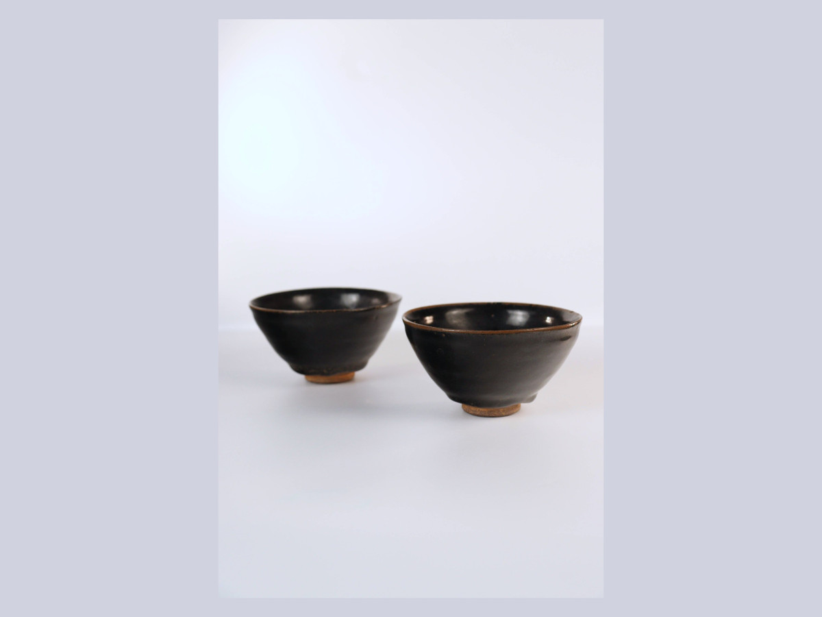A Pair of Black-Glazed Tenmoku Tea Bowls