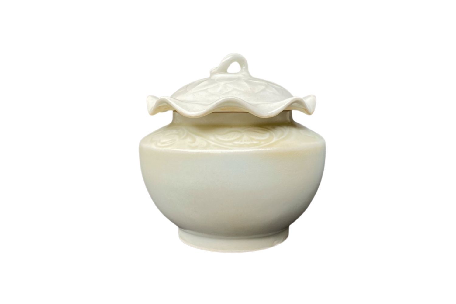 A Song Style White Glazed Jar and  Cover