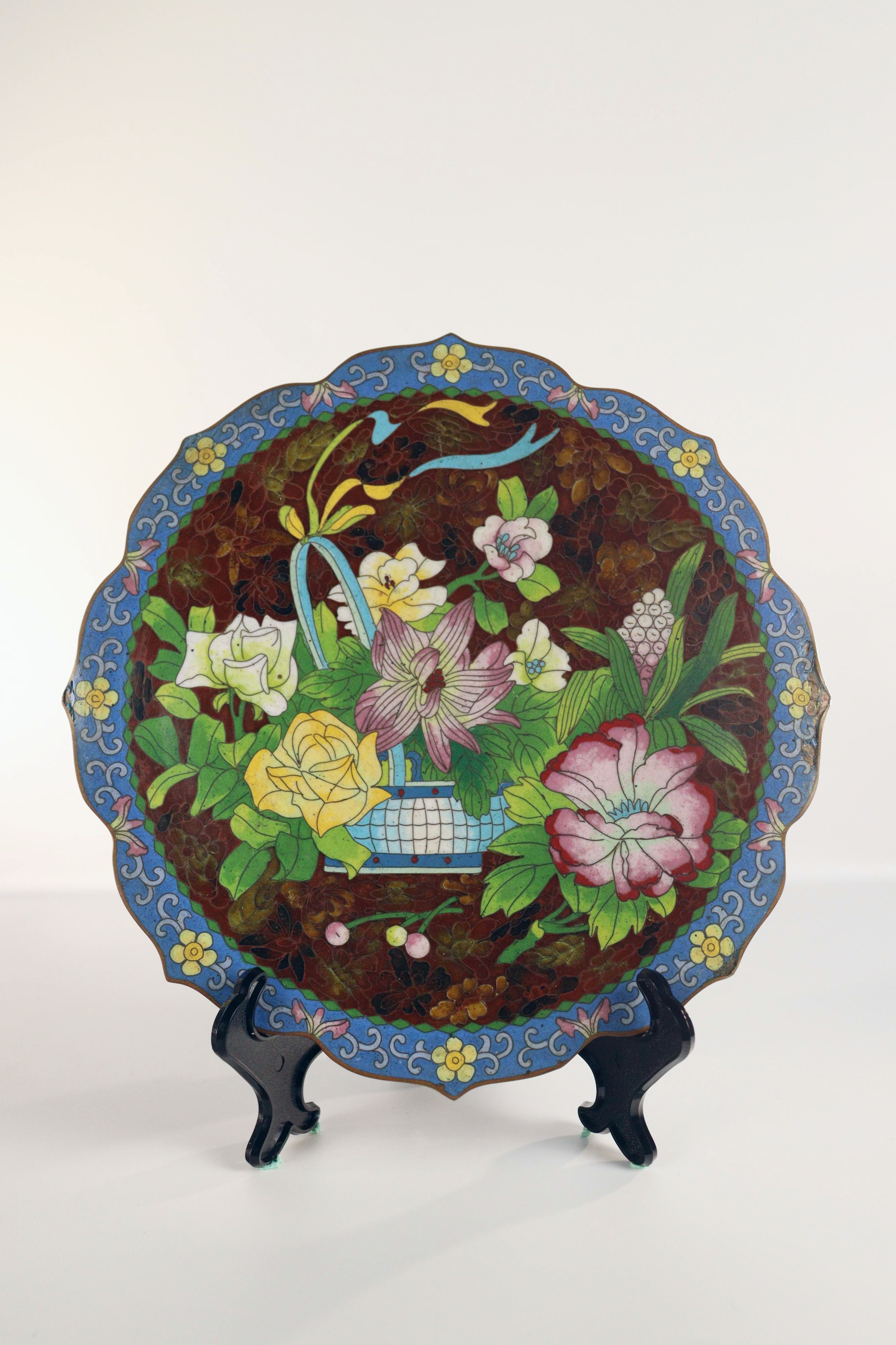 Chinese Cloisonne Enamel Dish