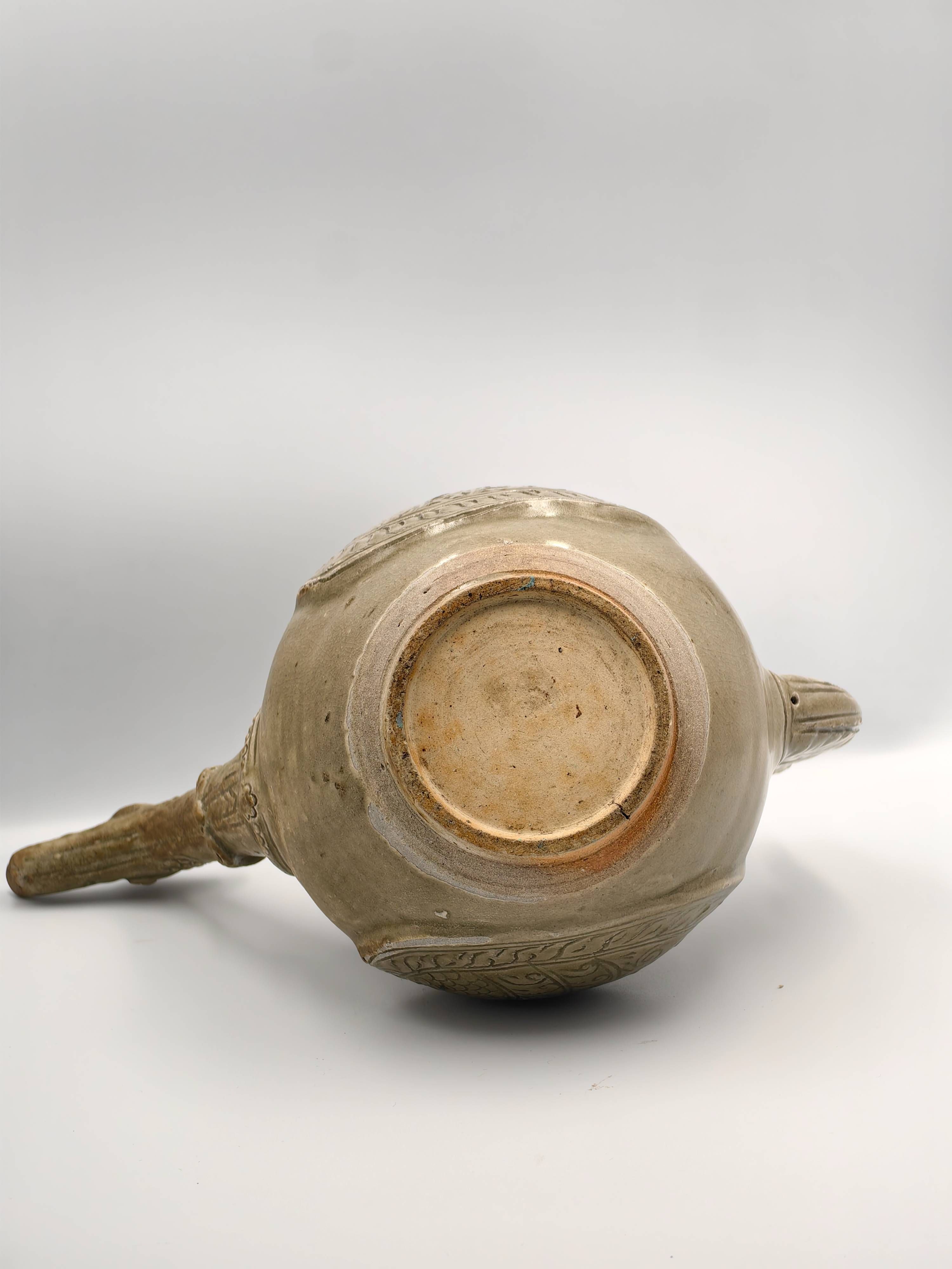 Celadon-Glazed Ewer (in the form of hamsa, with Brahma) - Additional view