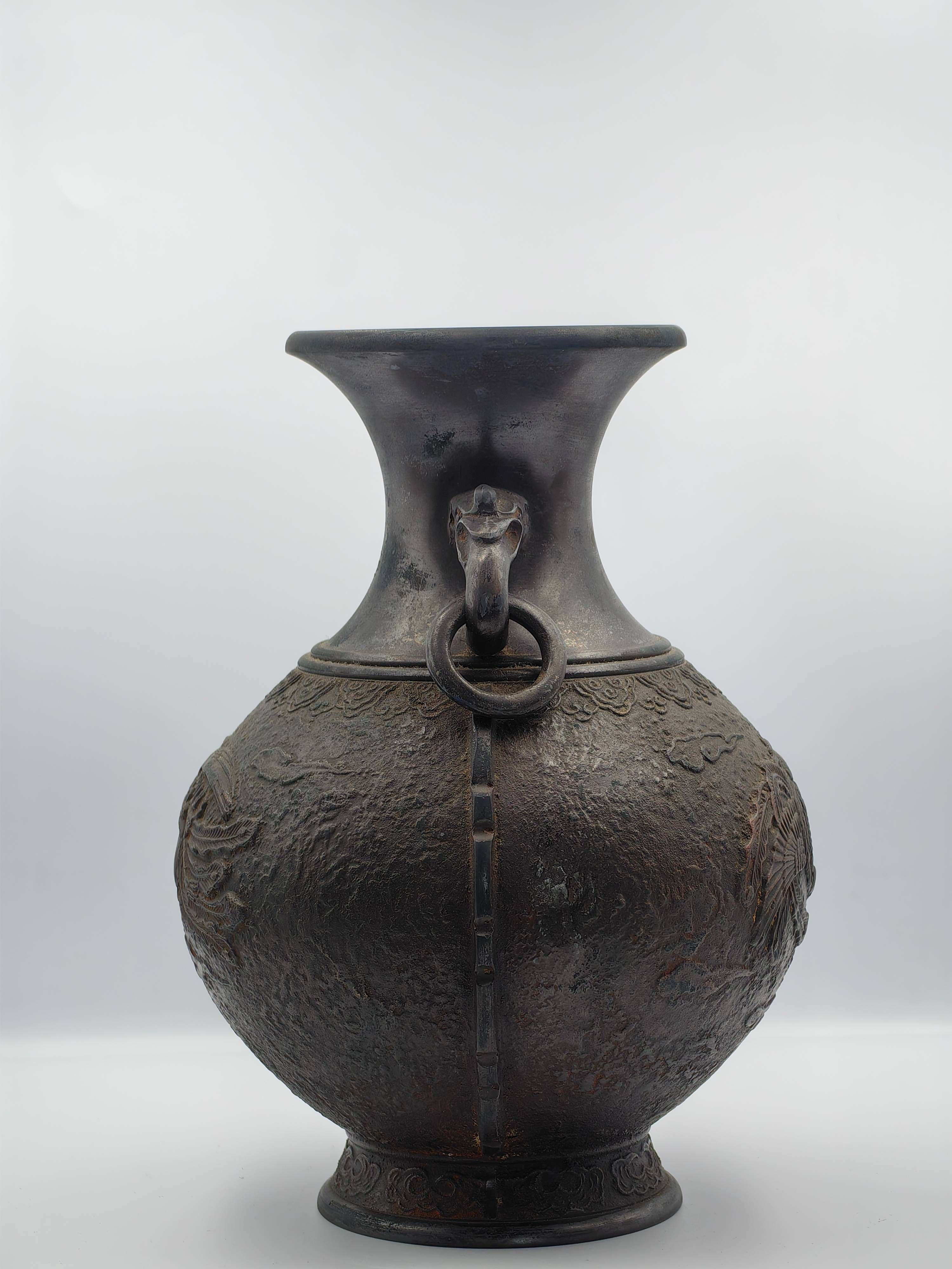 Japanese Bronze "Phoenix" Vase, Taisho Period (1912-1926) - Additional view