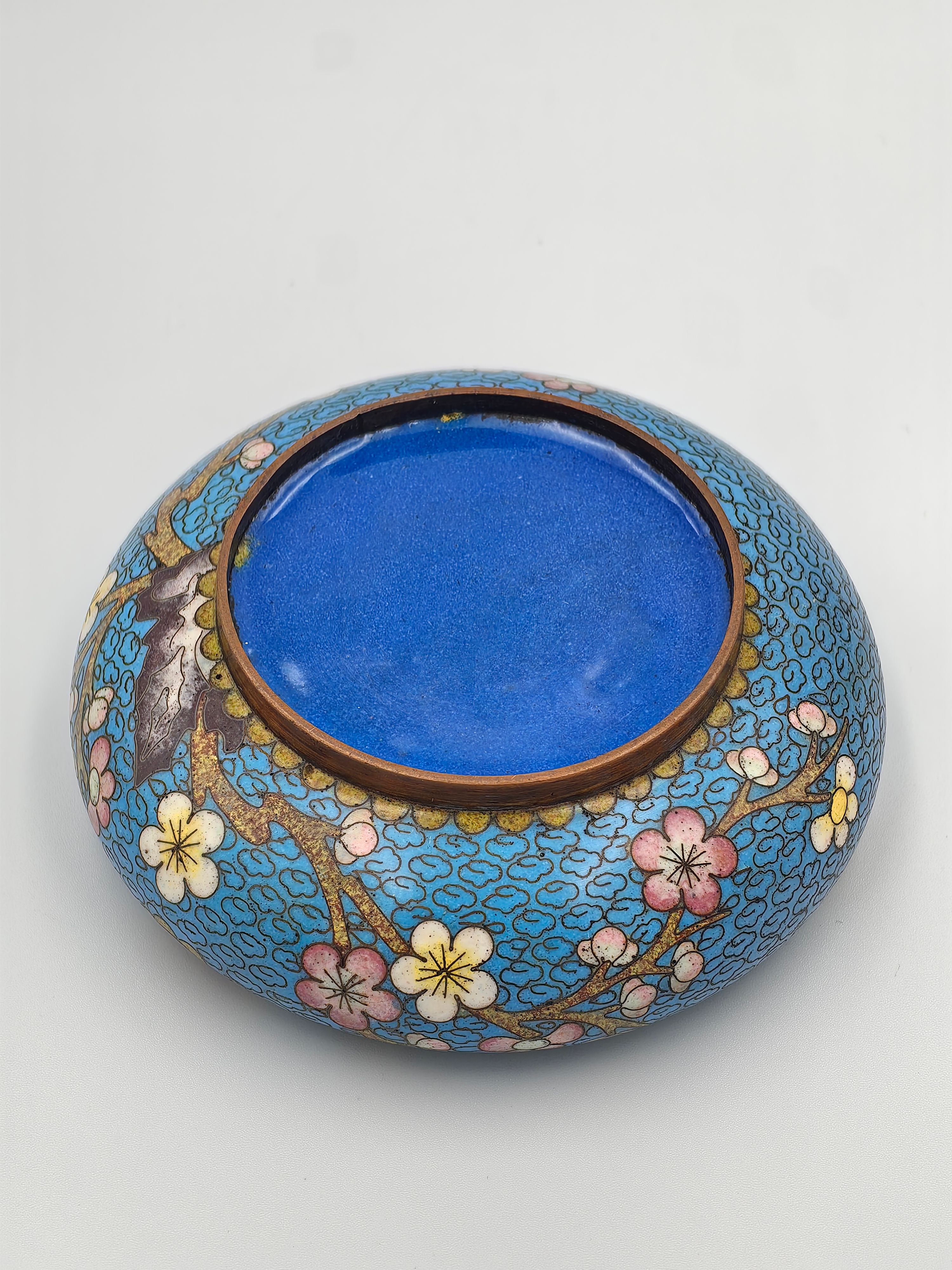 Chinese Cloisonne Enameled Brass Ashtray - Additional view
