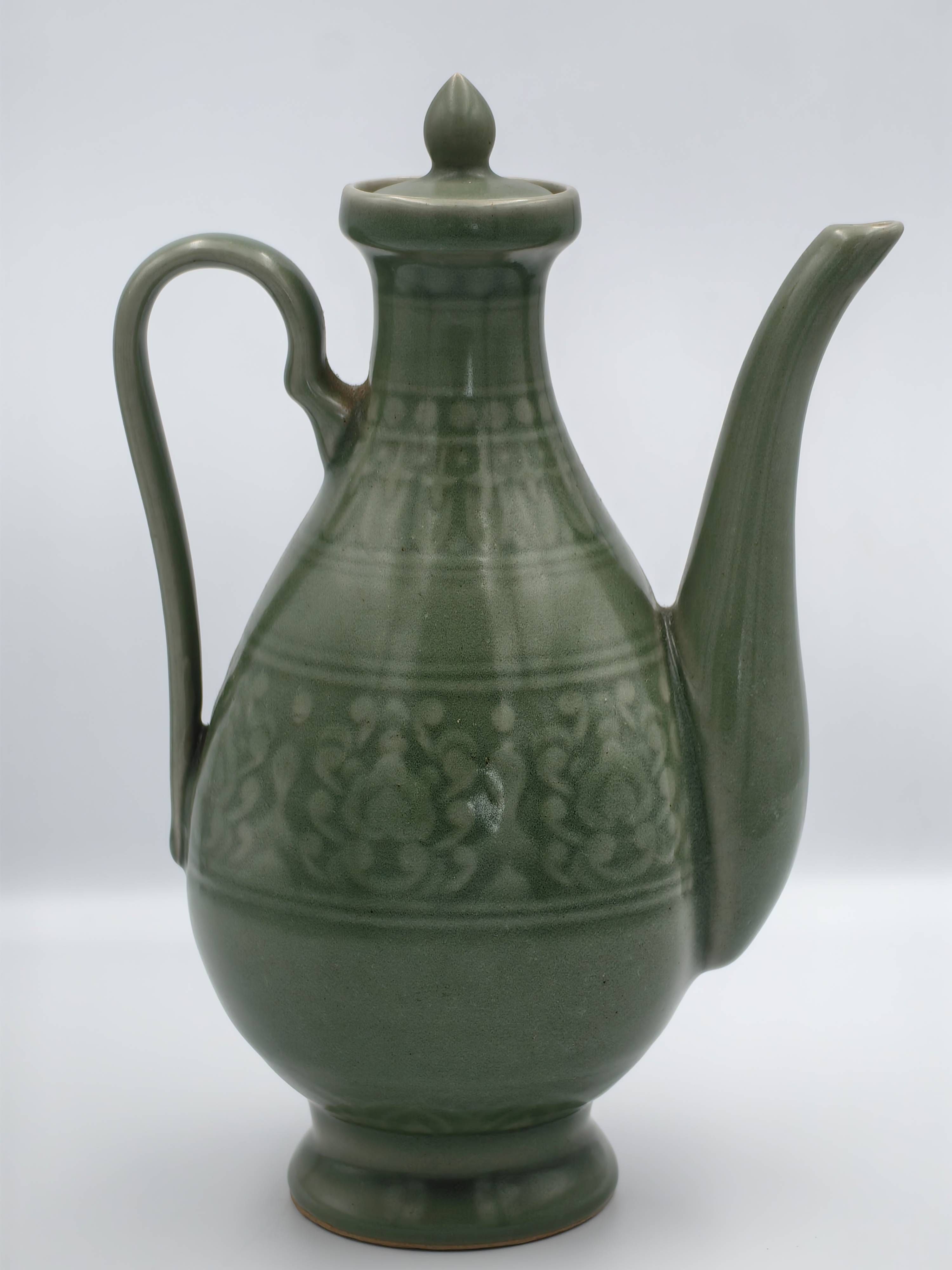 Chinese Celadon Longquan Wine Ewer, 19th Century