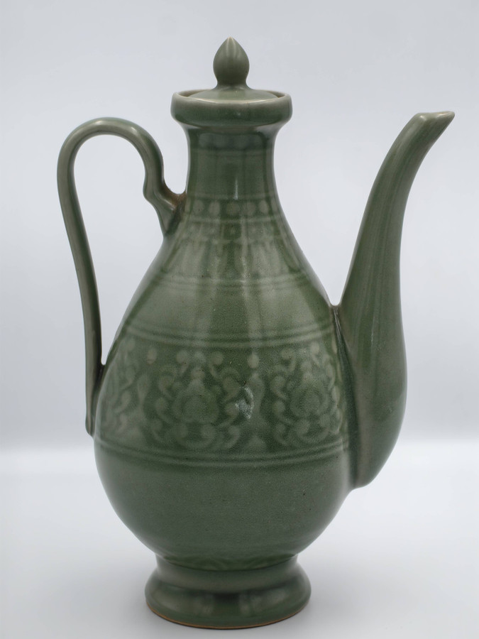 Chinese Celadon Longquan Wine Ewer, 19th Century