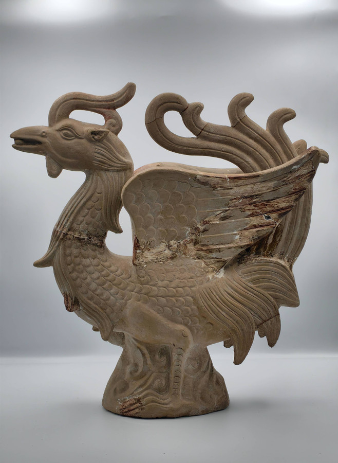 Chinese Roof Tile Figure of a Vermilion Bird