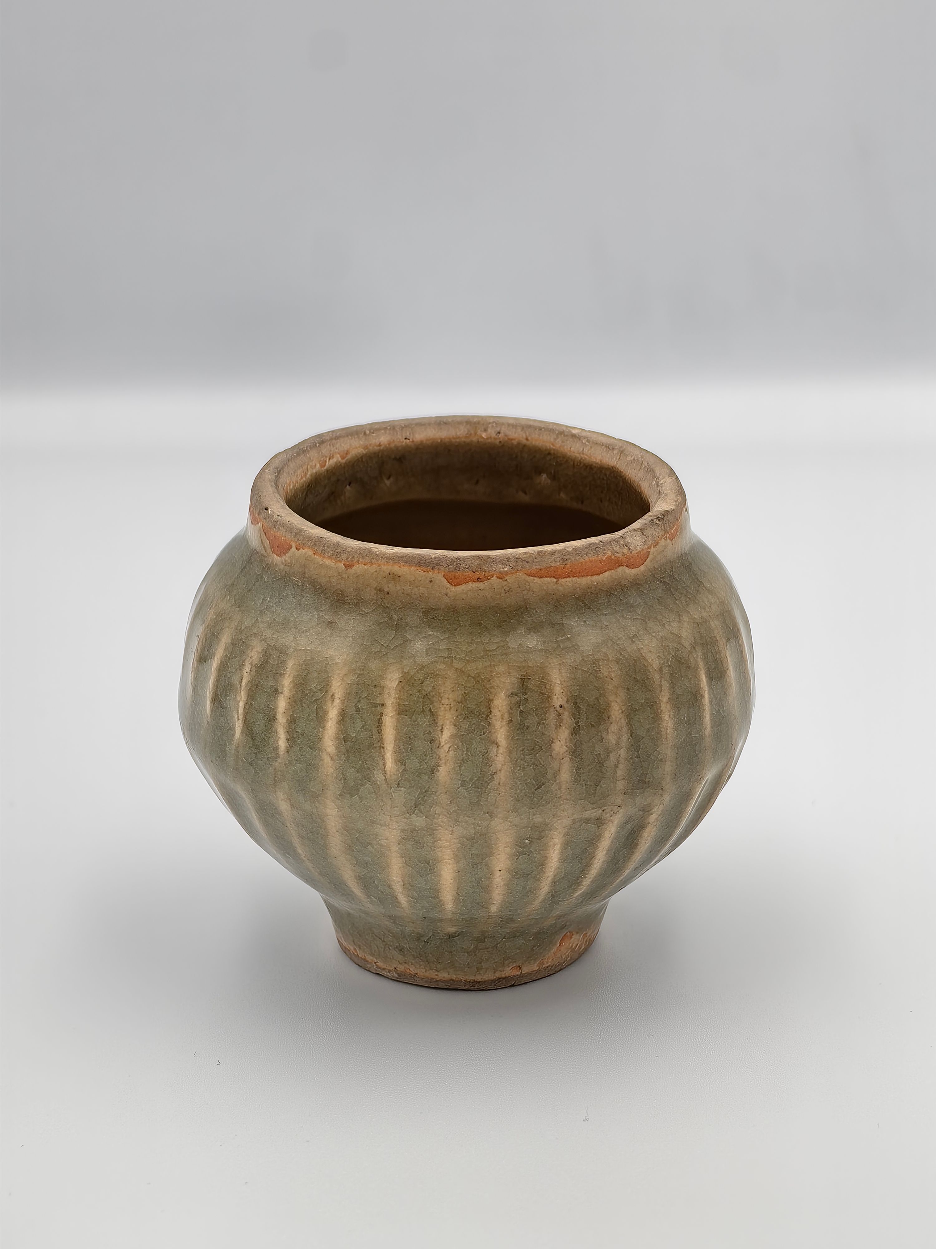Small ribbed celadon jar, Yuan Dynasty