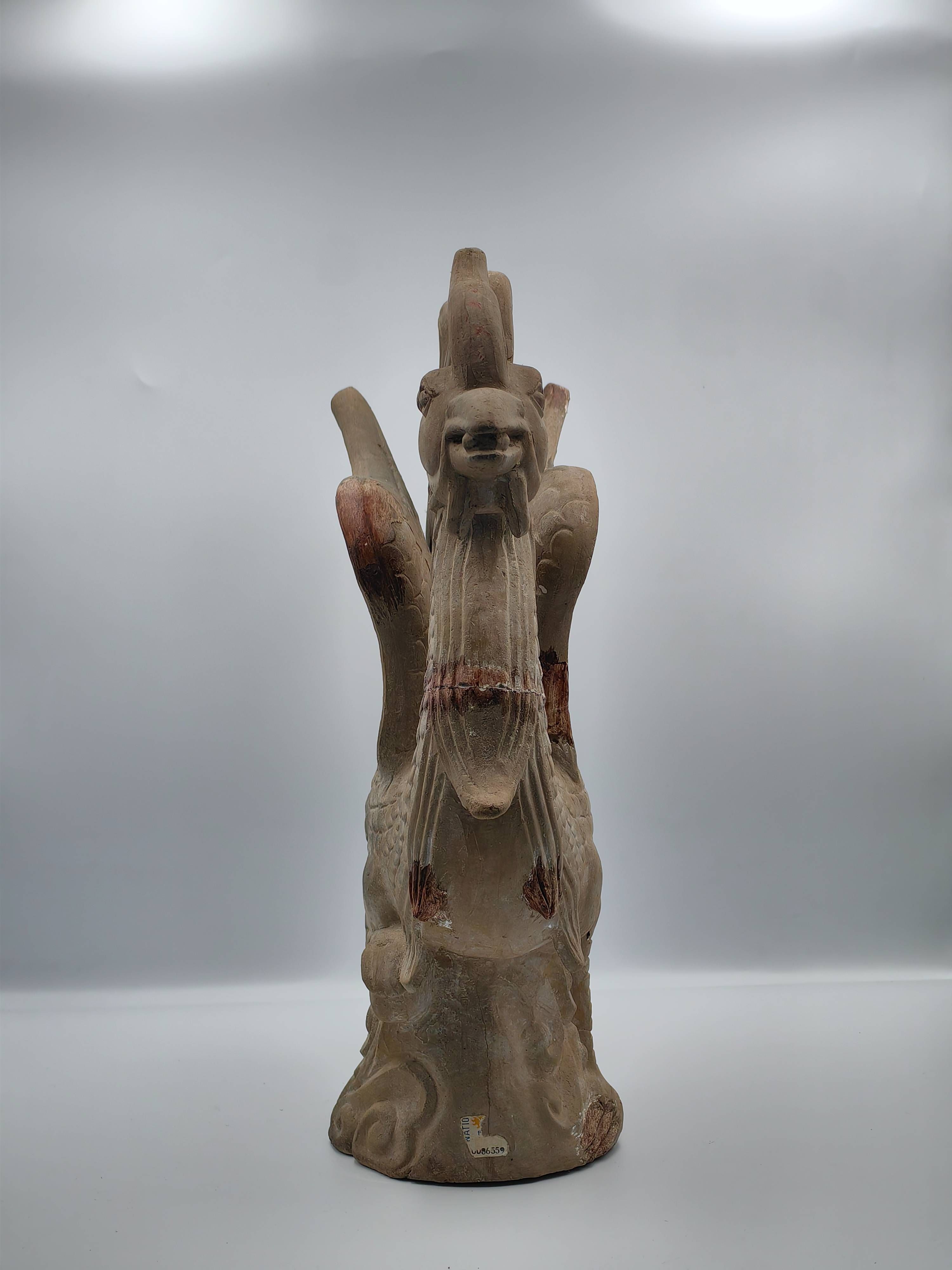 Chinese Roof Tile Figure of a Vermilion Bird - Additional view